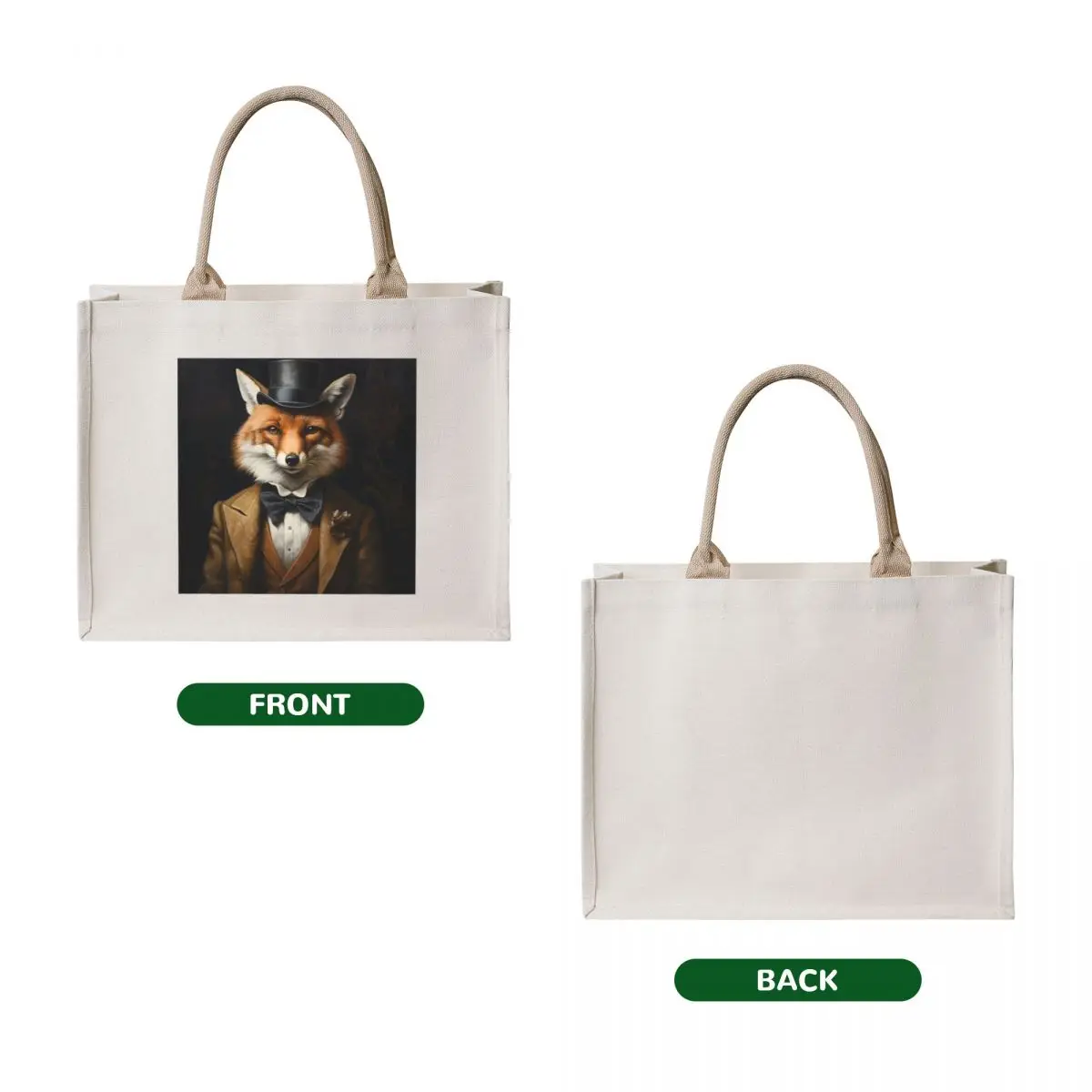 Dapper Fox Portrait Art Tote Bag reusable shopping bags Women's bag shopping cart bags