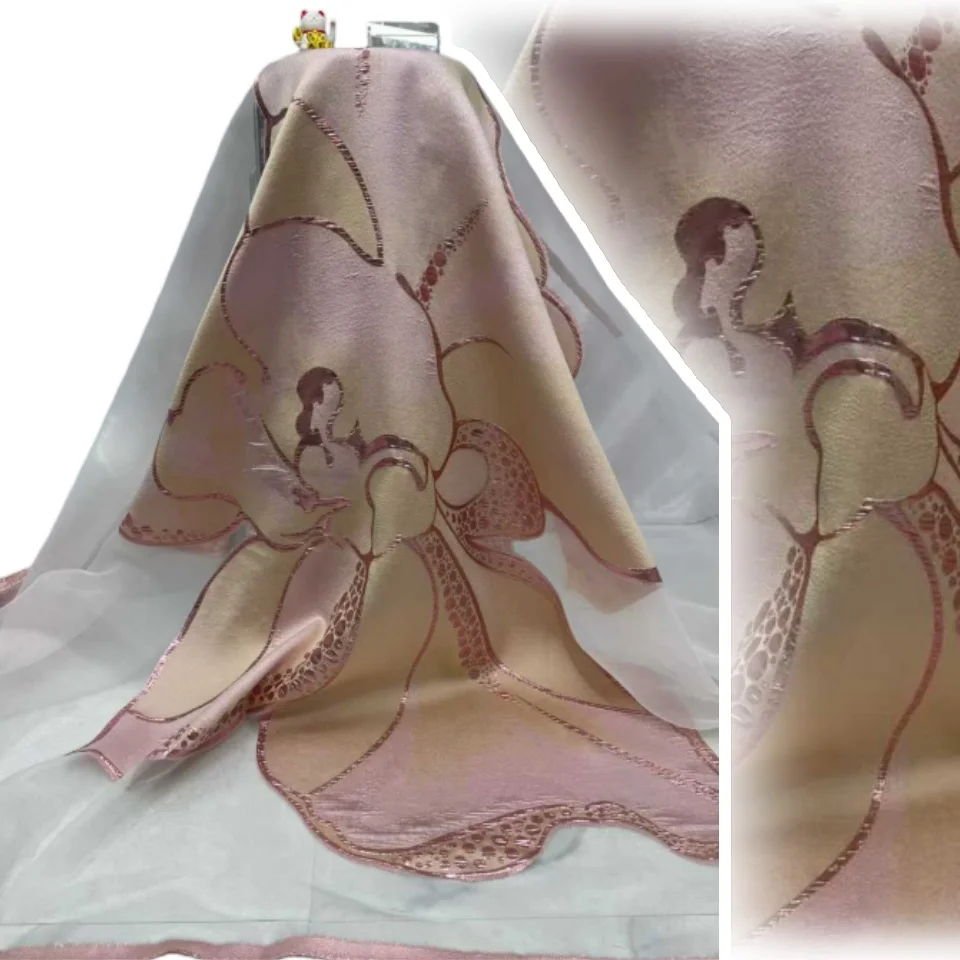 

Африканский жаккардовый французский позолоченный кружевной нигерийский парчовый кружевной тканевый вечерний платье 2025 года, высокое качество для шитья женщин 1786