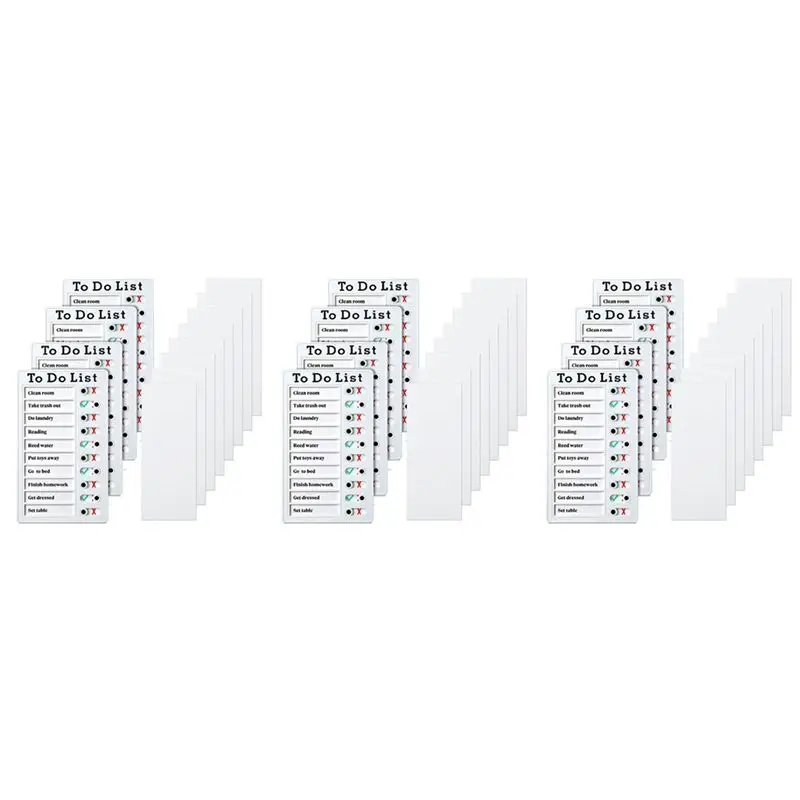 Exquisite-12 Pcs To Do List Memo Board Removable Message Board Plastic RV Checklist Personal Schedule Board With 24 Cards