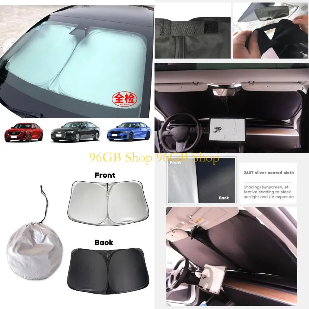 

96GB Car Window Sunshade Cover Sun Shade Windshield VisorProtectors Windscreen Cover