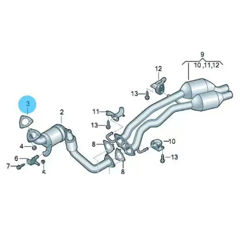 Three-way Catalytic Pad Exhaust Gasket 7L6253115E for Audi Porsche VW Q7 Touareg Cayenne V6 7L6 253 115 E 7L6 253 115E