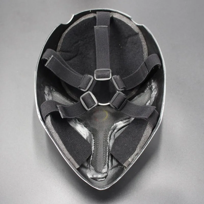 Equipo de aleación de Anime de terror para Halloween, máscara de zorro gris para adultos, accesorios de fiesta, casco de vídeo para hombres