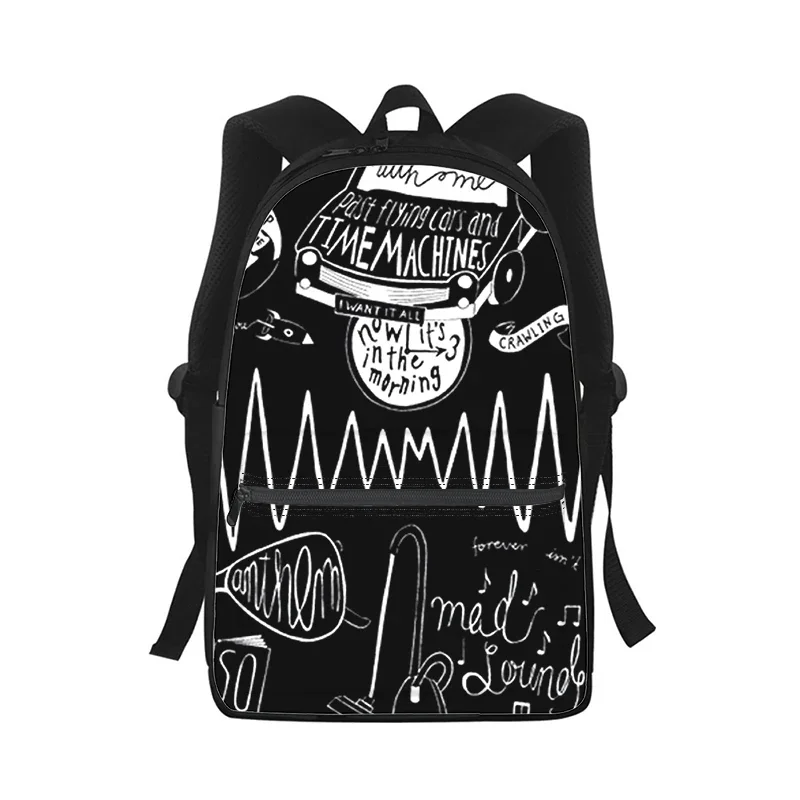 Mochila Arctic Monkeys para hombres y mujeres, bolso escolar con estampado 3D de moda para estudiantes, mochila para ordenador portátil, bolso de hombro de viaje para niños