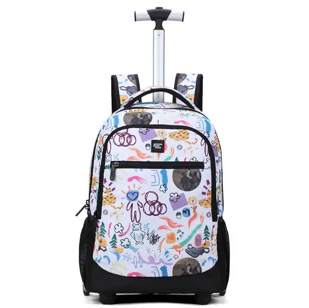 Mochila Rolling com Rodas para Meninas, Saco de rodas da escola, Laptop Carry on, Travel Bag, 18\