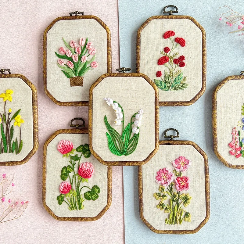 Hand-embroidered Flowers and Flowers Materials to Imitate Ancient Embroidery Hanging Painting Cloth, Decorative Painting