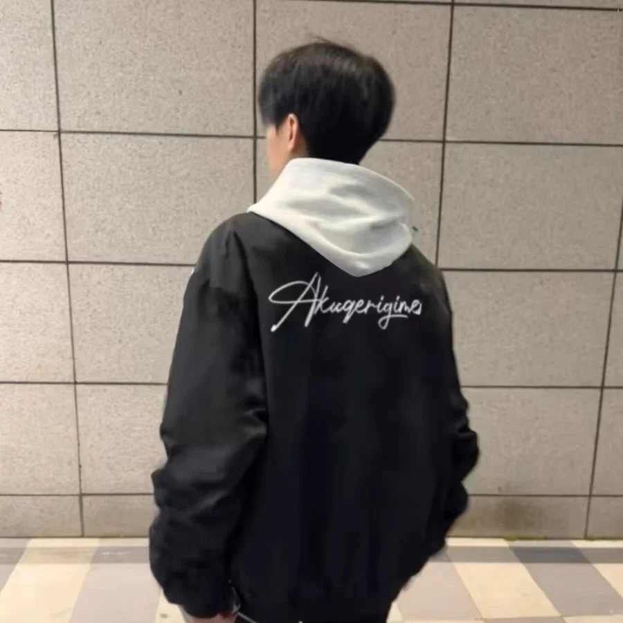 

Retro American Bla Pilot Jaet Men's Spring Autumn High Street Hiphop Trendy Baseball Outfit Couple's Outerwear