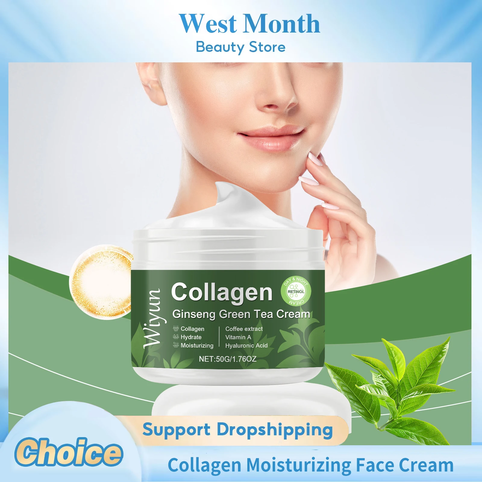 

Collagen Moisturizing Face Cream Anti-Aging Nourishing Smoothing Firming Whitening Reduce Wrinkles Refreshing Repair Face Cream