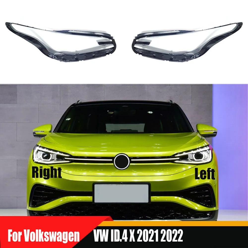 

For Volkswagen VW ID.4 X 2021 2022 Front Headlight Cover Transparent Lampshade Shell Plexiglass Replace Original Lens