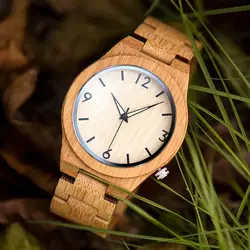 BOBO BIRD Simple Bamboo Men's Watch with Gift Box Drop Shipping