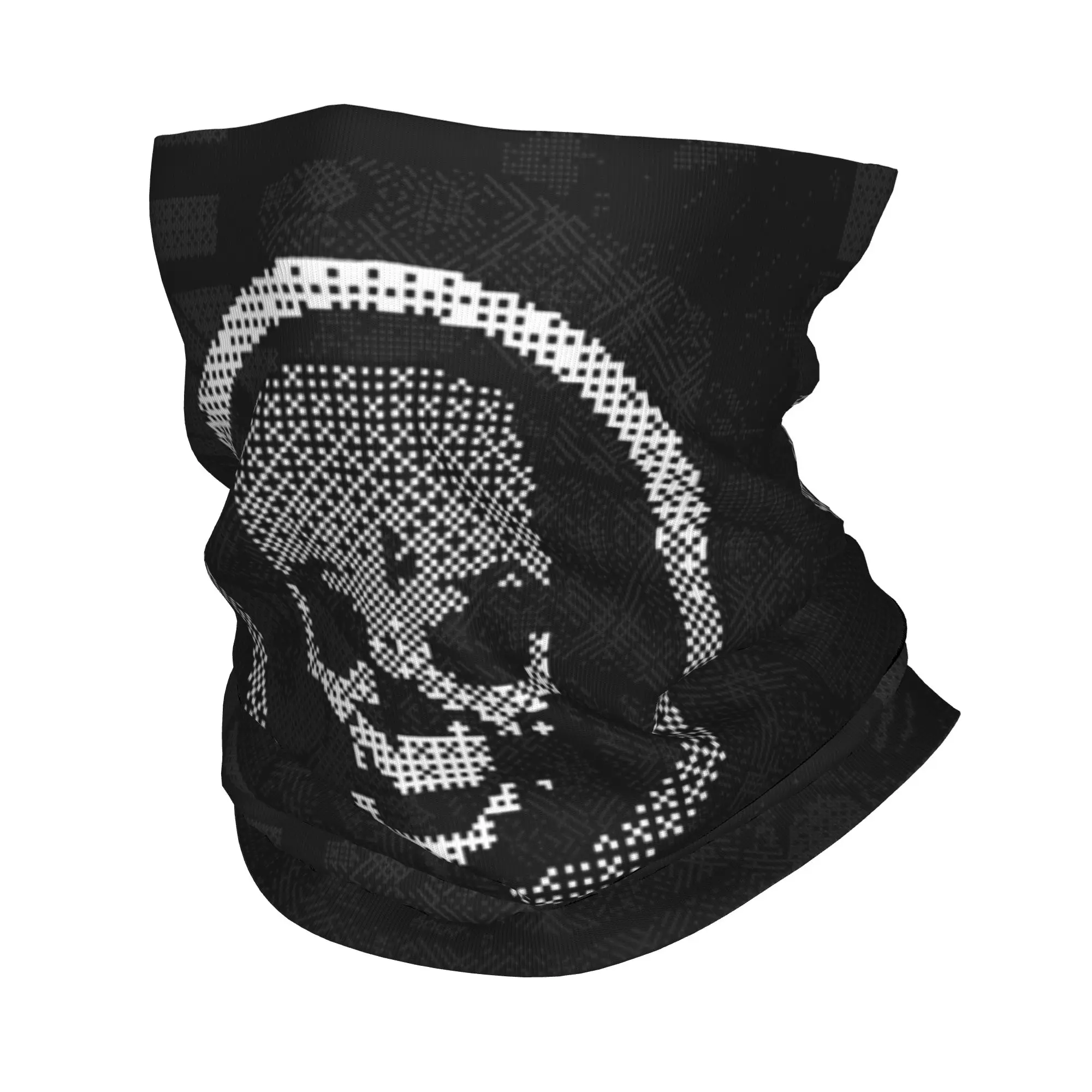 Punishers Skull Bandana Neck Cover Printed Binary Code Wrap Scarf Warm Headwear Outdoor Sports for Men Women Adult Breathable