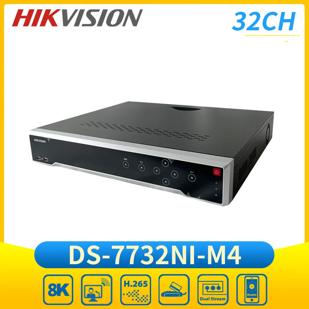 

DS-7732NI-M4 Hikvision M Series 32ch 8K NVR 4 SATA, интеллектуальный сетевой видеорегистратор H.265 +