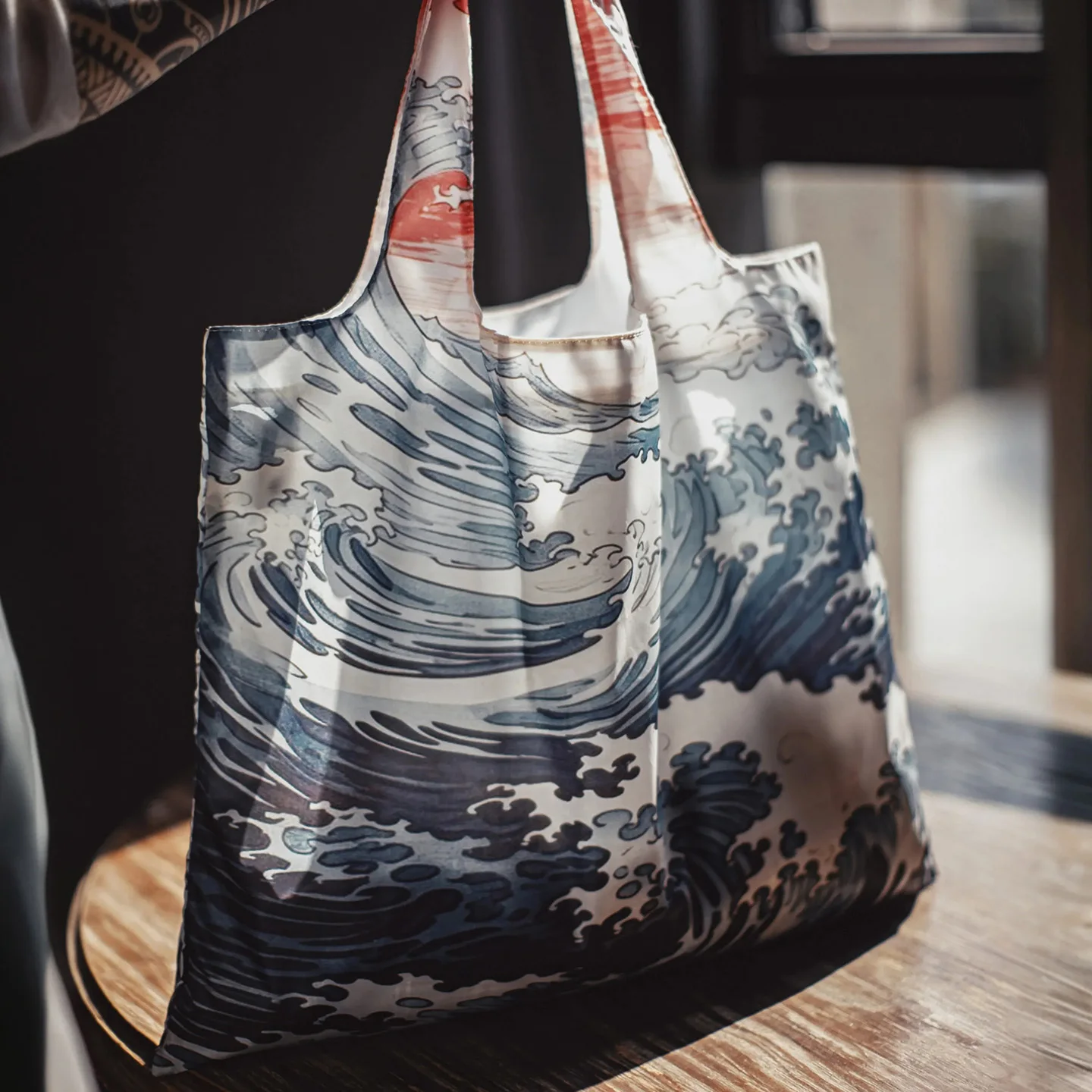 Maden Foldable Tribal Print Tote Bag Large Capacity Bags with Storage Pouch and Comfort Strap for Commute and Travel