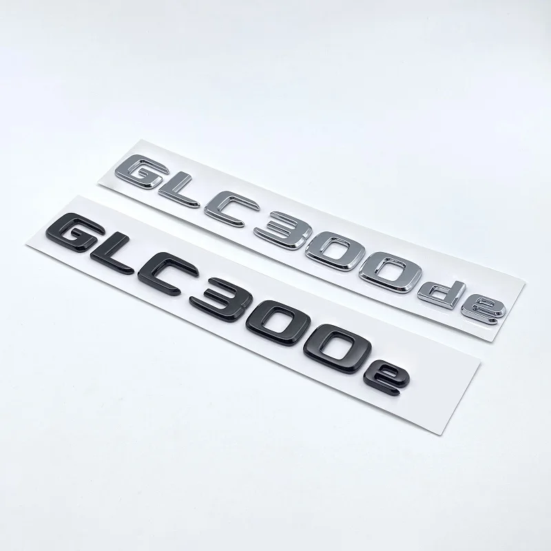 3D Chrome Black Letters GLC300de GLC300e GLC350e  GLC400e 4Matic Emblem for Mercedes Benz GLC X253 Car Trunk Logo Sticker