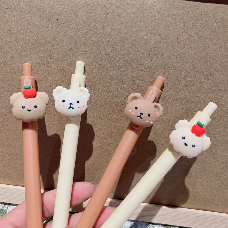 

36 шт., нейтральный пресс с корейским медведем, твердый коричневый, черный карбон, 0,5 пули, студенческая милая водяная ручка