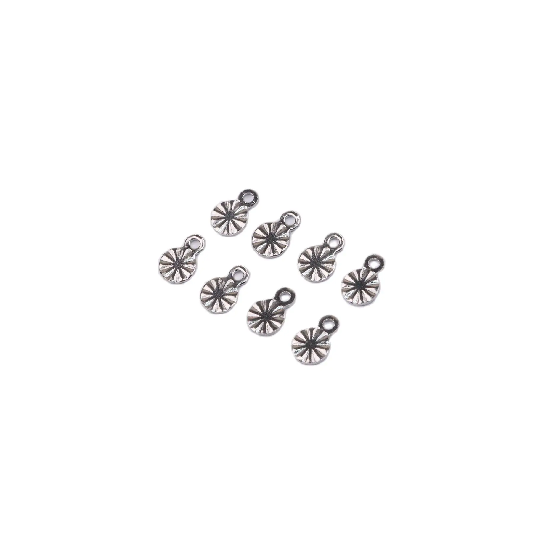 20/50pcs 4mm Wholesale StainlessSteel Mini Coin Dangling Fashoin Jewel Charms DIY Anklets Earrings Bracelets Unfading Colorless