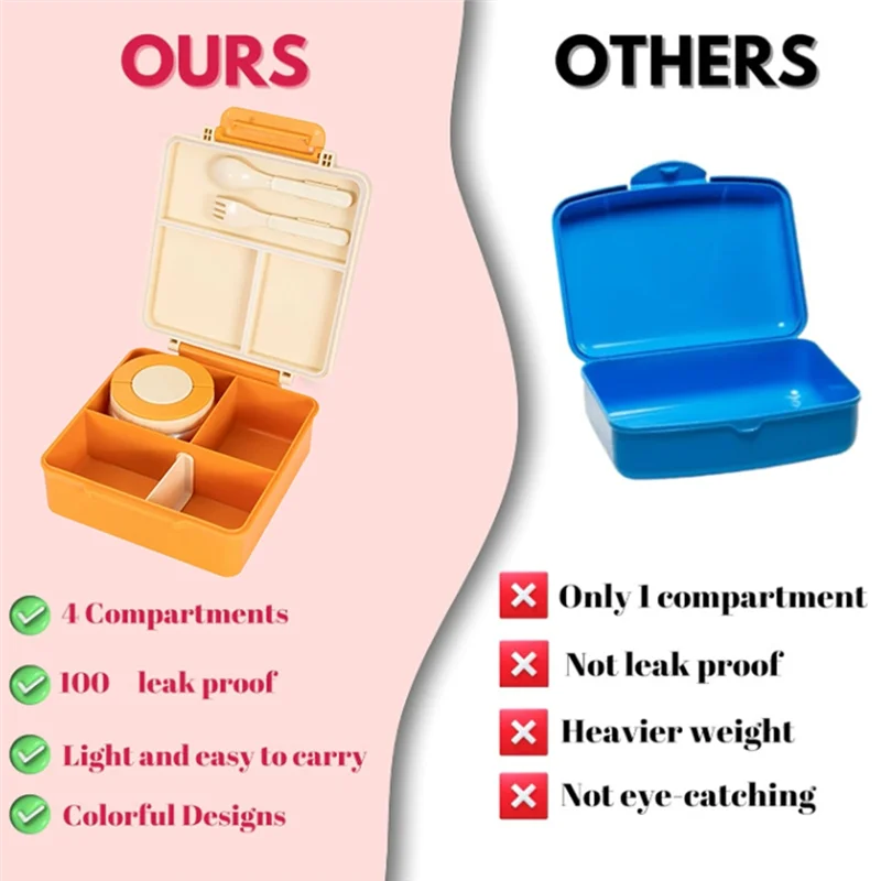 어블-벤토-런치 박스 누수 방지 식품 용기 보온 보냉 어린이용 핫-콜드 자