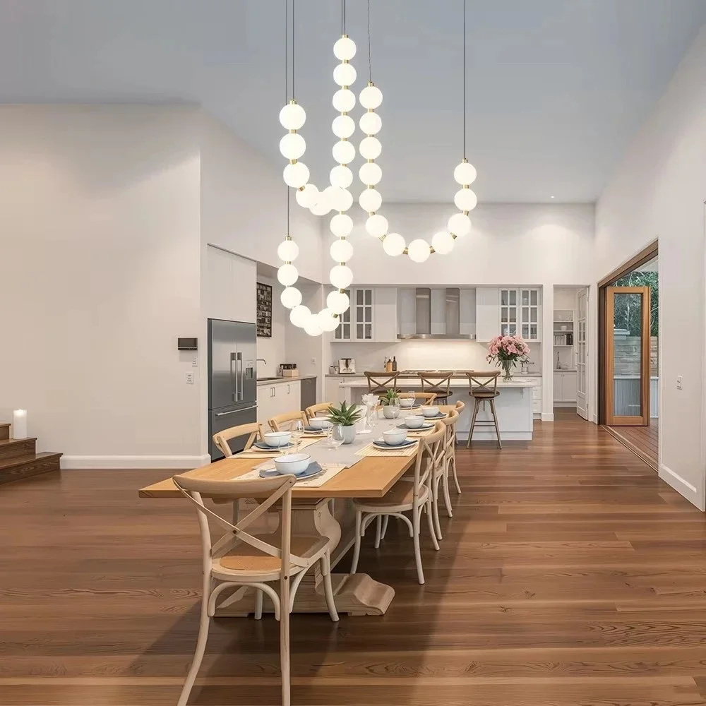 

White Pear Ceiling Light For Staircase Foyer Villa Loft Living Room Creative Modern Decor Led Ceiling Chandelier