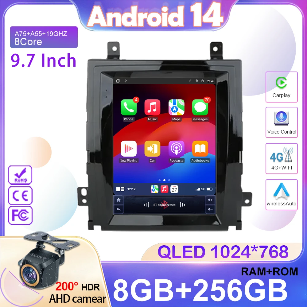 For Cadillac Escalade GMT900 3 2006 - 2014 SLS 2007 - 2012 Autoradio Carplay Android 14 Multimedia Auto Radio Stereo NO 2din DVD