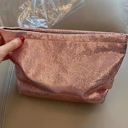 New Shiny Sequins Silver Champagne Clutch Cosmetic Bags Makeup Bag Portable Toiletries Skincare Storage Bag Organizer Pouch