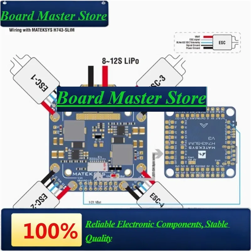 BaMasMATEK FCHUB-12S V2 5V&12V 440A Distribution Board Power Board For FPV Multi Rotor Drone