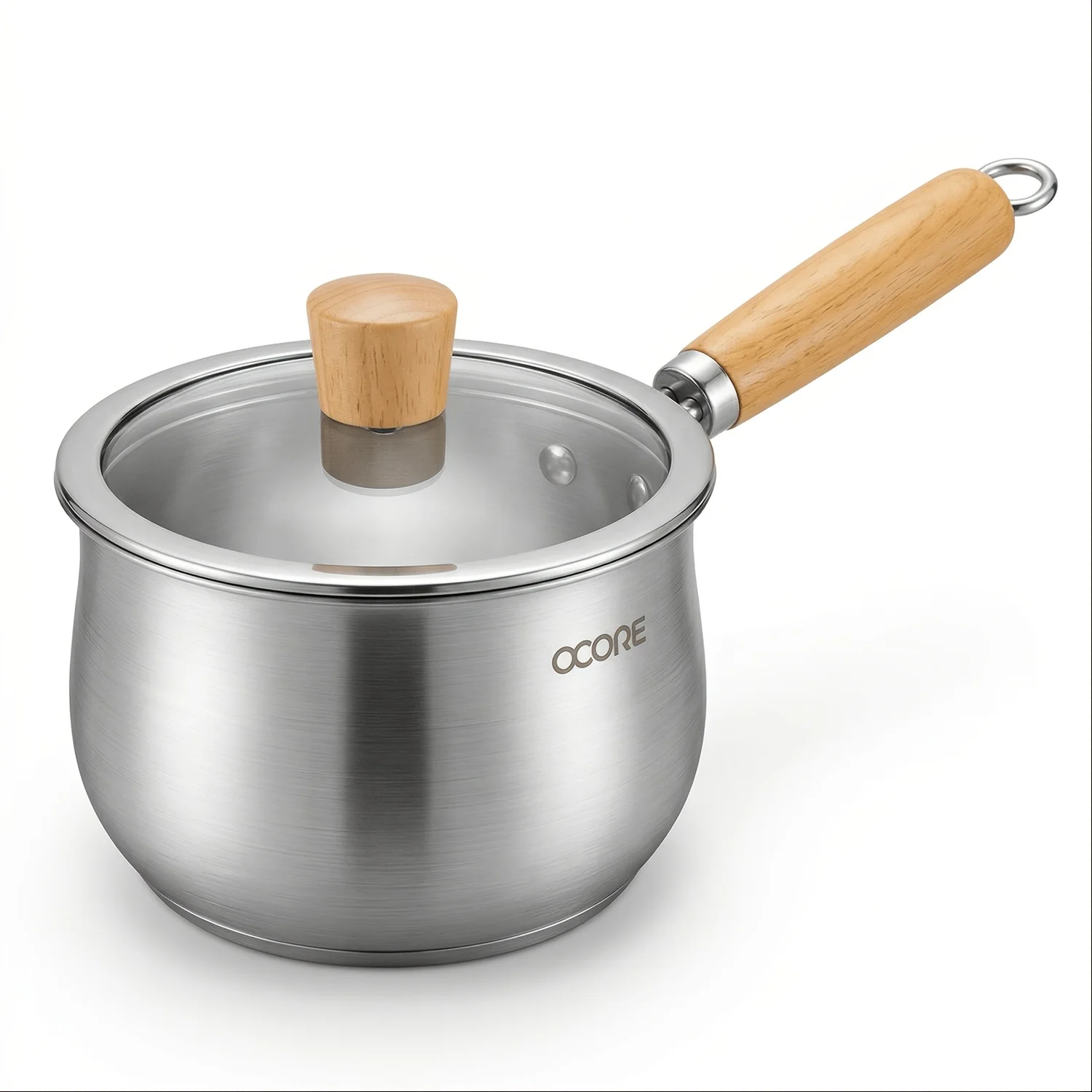 

316 (18/10) stainless steel milk pot, baby special food pot, noodle pot, three-layer composite bottom single-handle saucepan