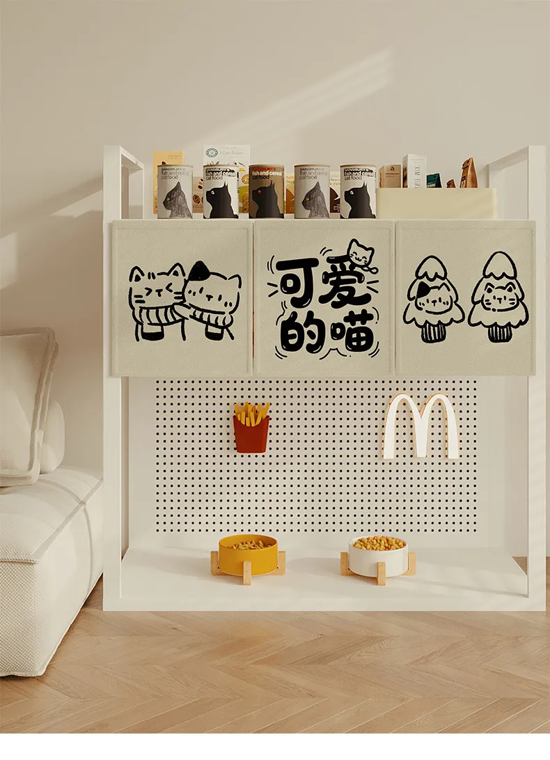 VIKAMA Cartoon Dog Door Curtain, Cat Cafeteria Hanging Fabric Dog Bed, Cat Bed Decorative Fabric Curtain