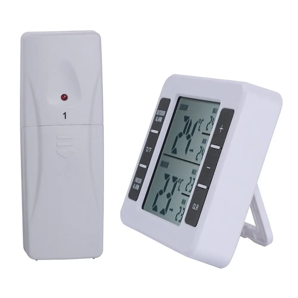 

Беспроводной цифровой термометр для холодильника: 1 внутренняя консоль, 1 удаленный датчик, монитор температуры внутри и снаружи помещения (макс/мин)