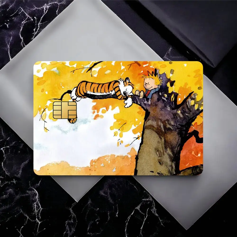 C-Calvin and H-Hobbes Credit Card Skin Stickers for Bank Card Bus Metro Card Sticker Waterproof Gift