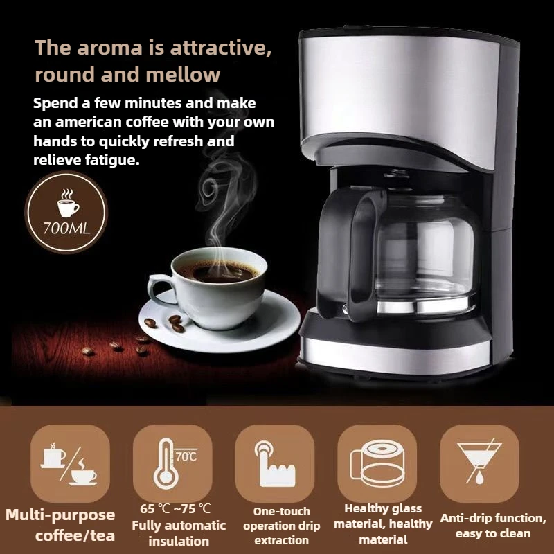 ماكينة القهوة 220 فولت ماكينة القهوة العازلة الحرارية الأوتوماتيكية للمكتب والمنزل ماكينة القهوة الصغيرة للتدفئة والعزل الحراري