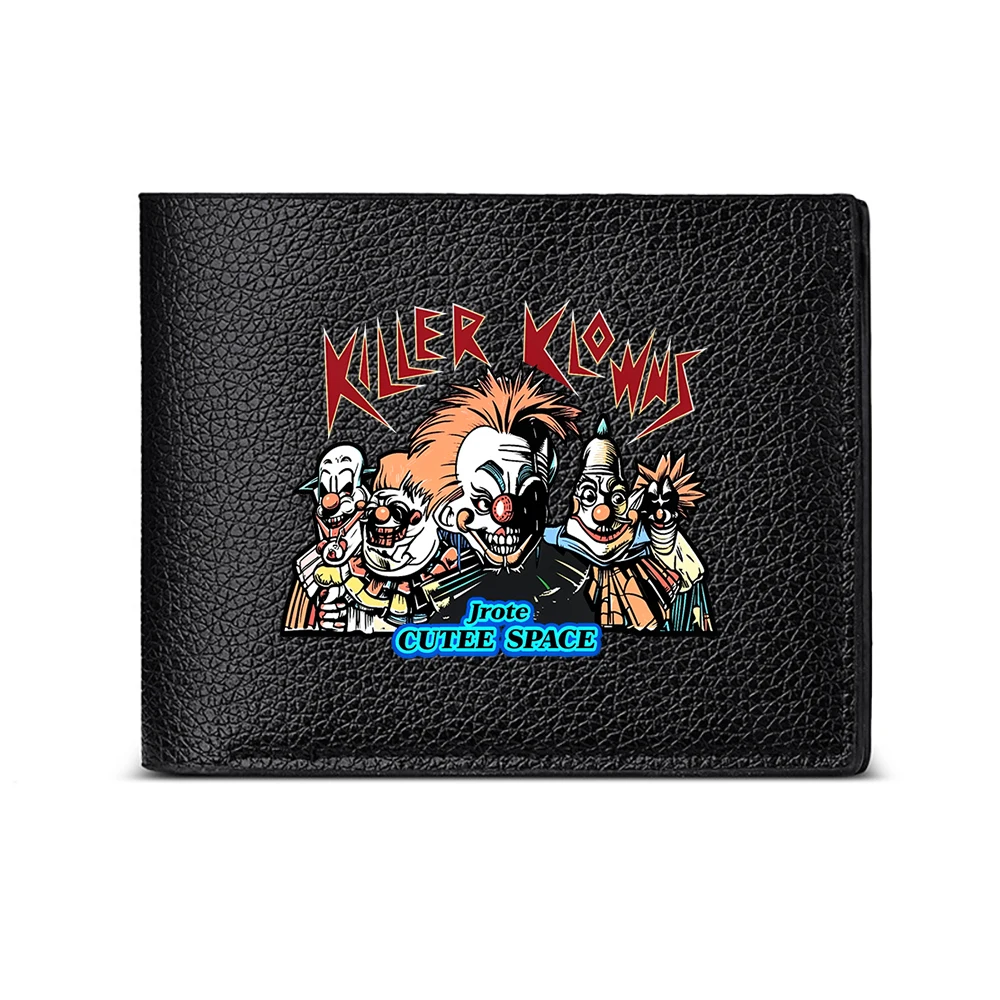 Killer Klowns From Outer Space Cartoon Design Men Wallet Card Holder Fashion Casual Business Style Print