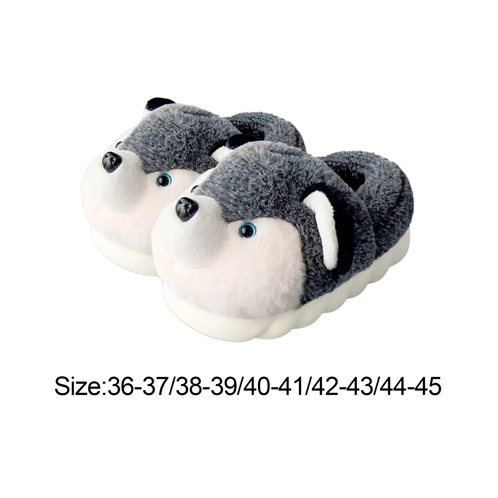 Dog Plush Slippers Cute 3.5cm Thick Sole Anti Slip Household Winter Footwear for Apartment Birthday Gift Holidays Farmhouse Dorm