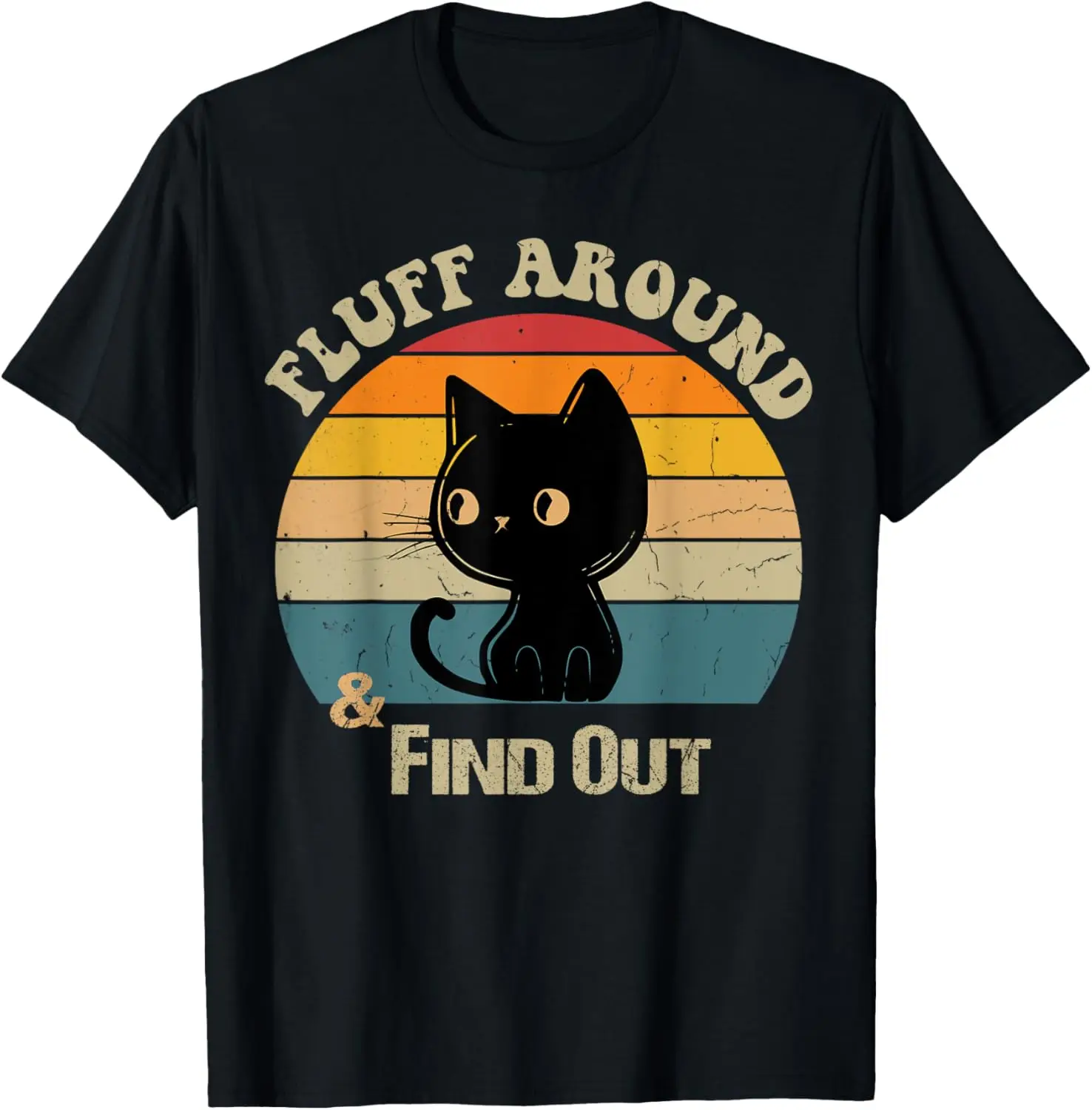 

Retro Vintage Cat Fluff Around and Find Out Funny Sayings T-Shirt