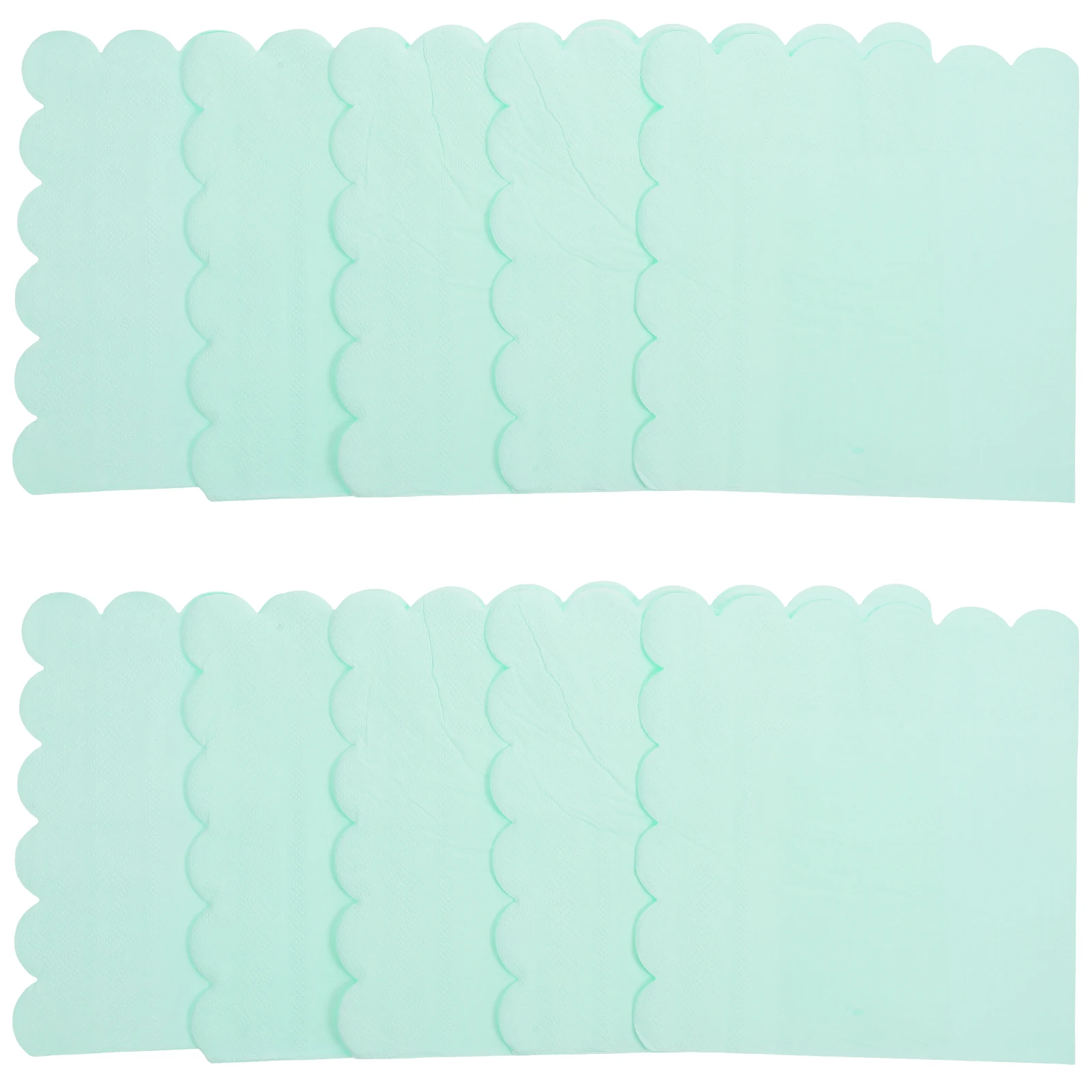 

20 Sheets 33cm Wavy Edge Light Green Tissue Napkins Disposable for Cocktail Party Dinner Wedding Banquet Events