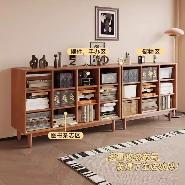 

Bookshelf floor-to-ceiling shelf integrated wall bookcase locker solid wood children's wall small narrow cabinet