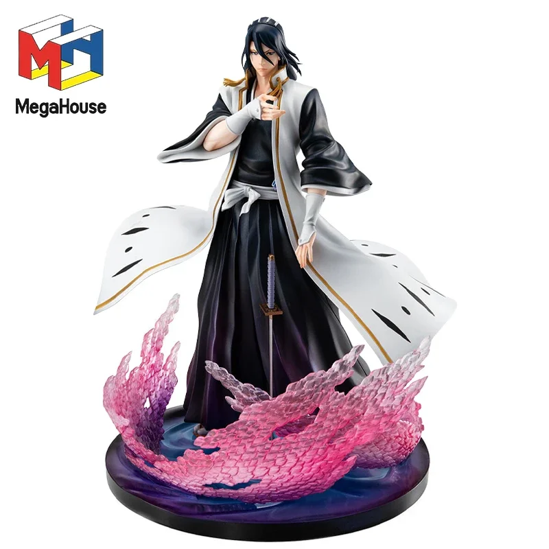 Bandai Origianl Rumah Mega BLEACH Kuchiki Byakuya Asli PVC Tokoh Anime Model Koleksi Patung Boneka Ornamen Hadiah