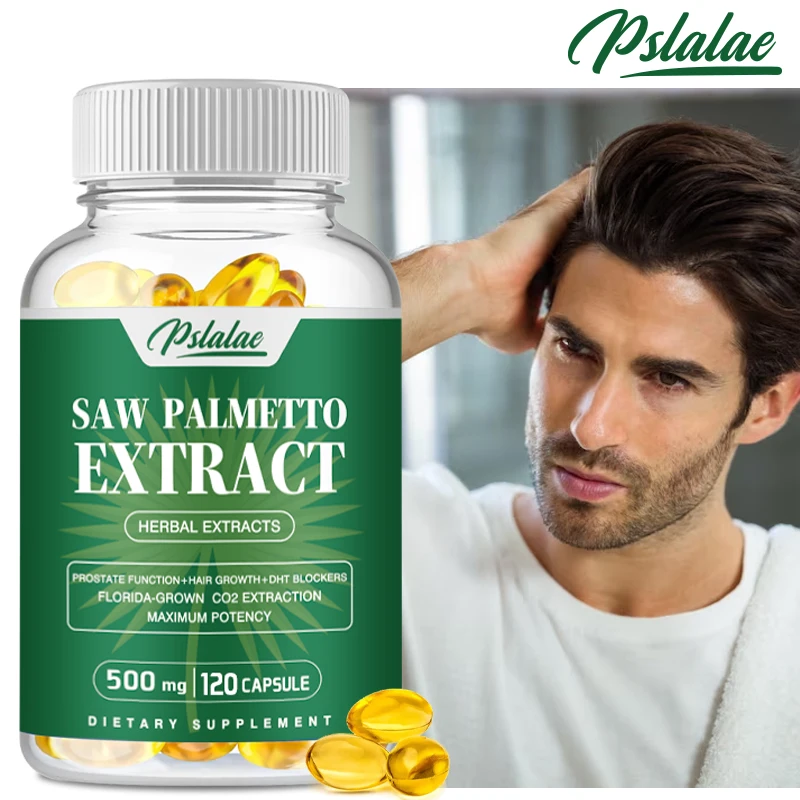 

Saw Palmetto Extract - Promotes Hair Growth, Supports Prostate, Urinary Tract Health, DHT Blocker Capsules