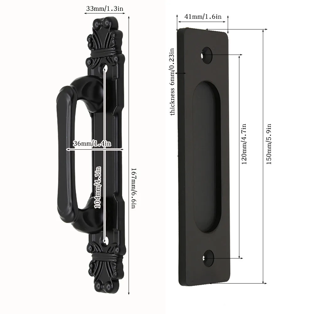 

Накладная ручка для амбарных дверей, черная, для поверхностного монтажа