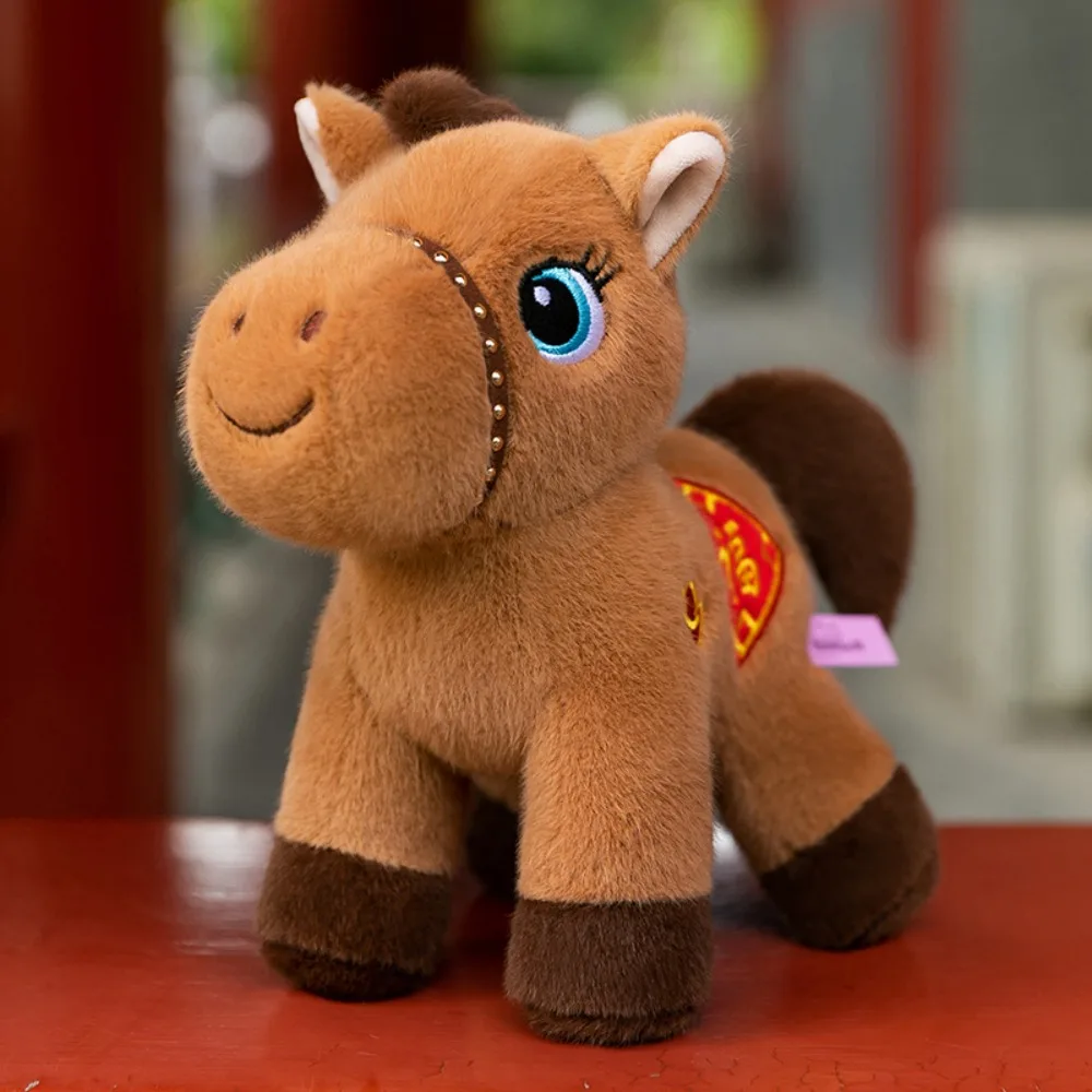 

Creative Plush Horse Keychain 2026 Year of Horse Mascot Dolls Stuffed Animal Keyring Fluffy Kawaii Cartoon Steed Doll
