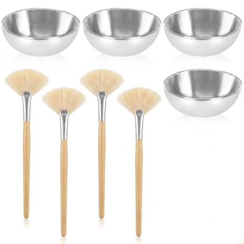 J6PE 8Pcs Skincare Tools Face Treatments Bowl Face Mask Applicator Brush Set