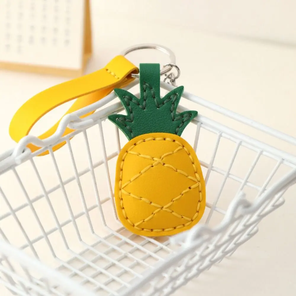 

Мини-милый кулон с фруктами, кожаный брелок с вишней и клубникой, автомобильный брелок, персиковая сумка, кулон, подарок