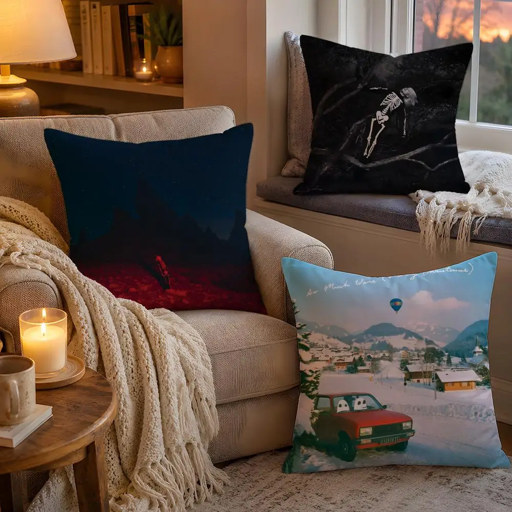 P-Phoebe Bridgers Pillow Case Soft Plush Cushion Cover Double Print and Invisible Zipper for Sofa Home Car Use