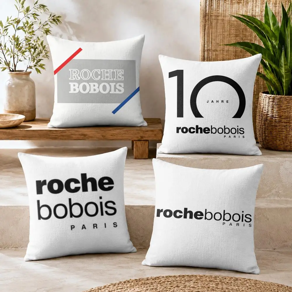 Housse de coussin R-Roche Fashion B-Bobois en peluche courte douce, impression double face, décoration intérieure, housse de coussin de canapé confortable, cadeau raffiné
