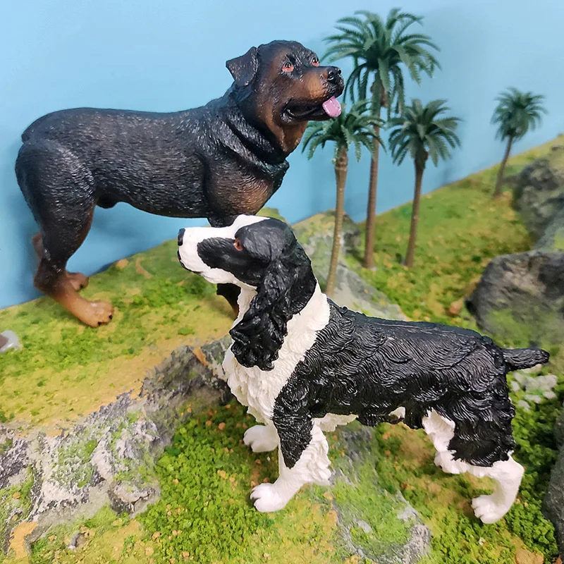 Simulation Animal Model for Children, Dog Animal, Bull Terrier, Dogger, Spaniel, Rottweiler, Static Ornaments, Cognitive Imitati