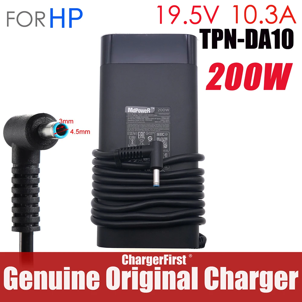 Genuine 19.5V 10.3A TPN-DA10 200W TPN-CA23 TPN-DA23 Laptop AC Adapter Charger For HP L00818-850 OMEN 15 Elitebook 840 G5 G6 G4