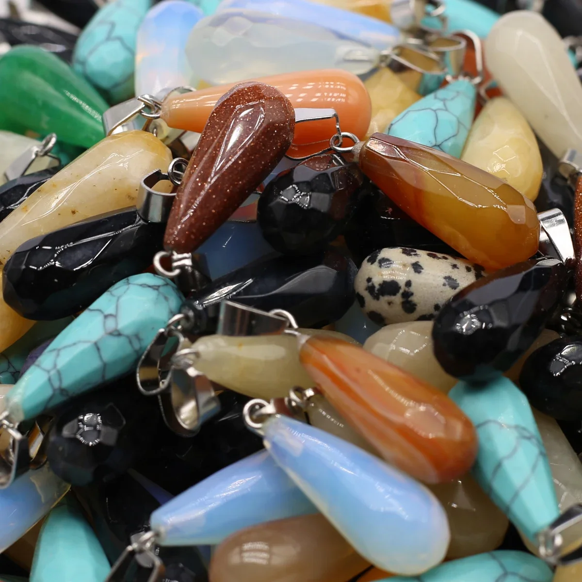 

Natural Stone Gemstone Cut Baseball Bat Shape Fine Women Christmas Gift Pendant Jewelry Making DIY Necklace Accessories 25x10mm