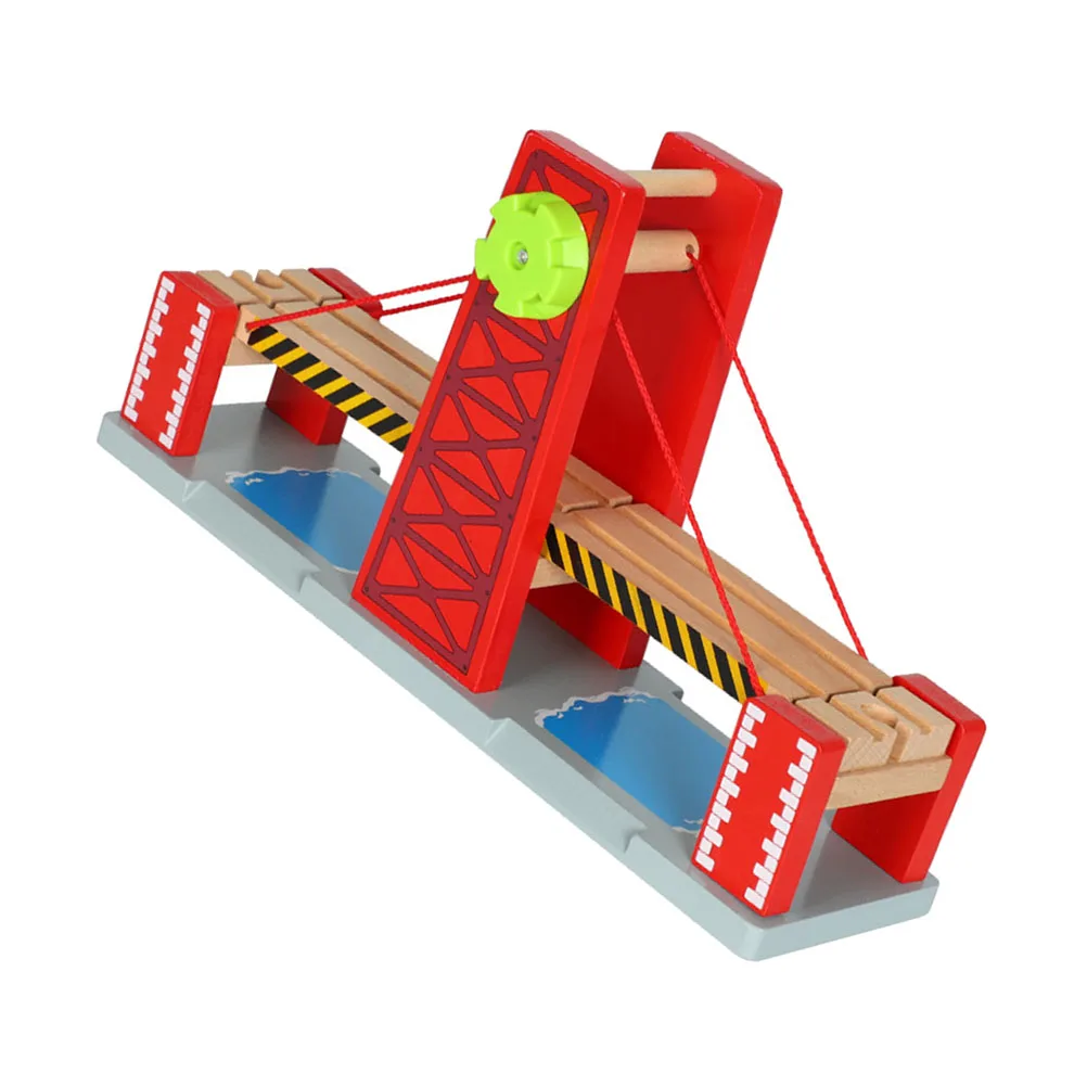 1 Juego 1 Juego de vía de tren de madera Compatible con juegos ferroviarios puente de pista Diy creativo para niños regalo de Navidad para niños pequeños