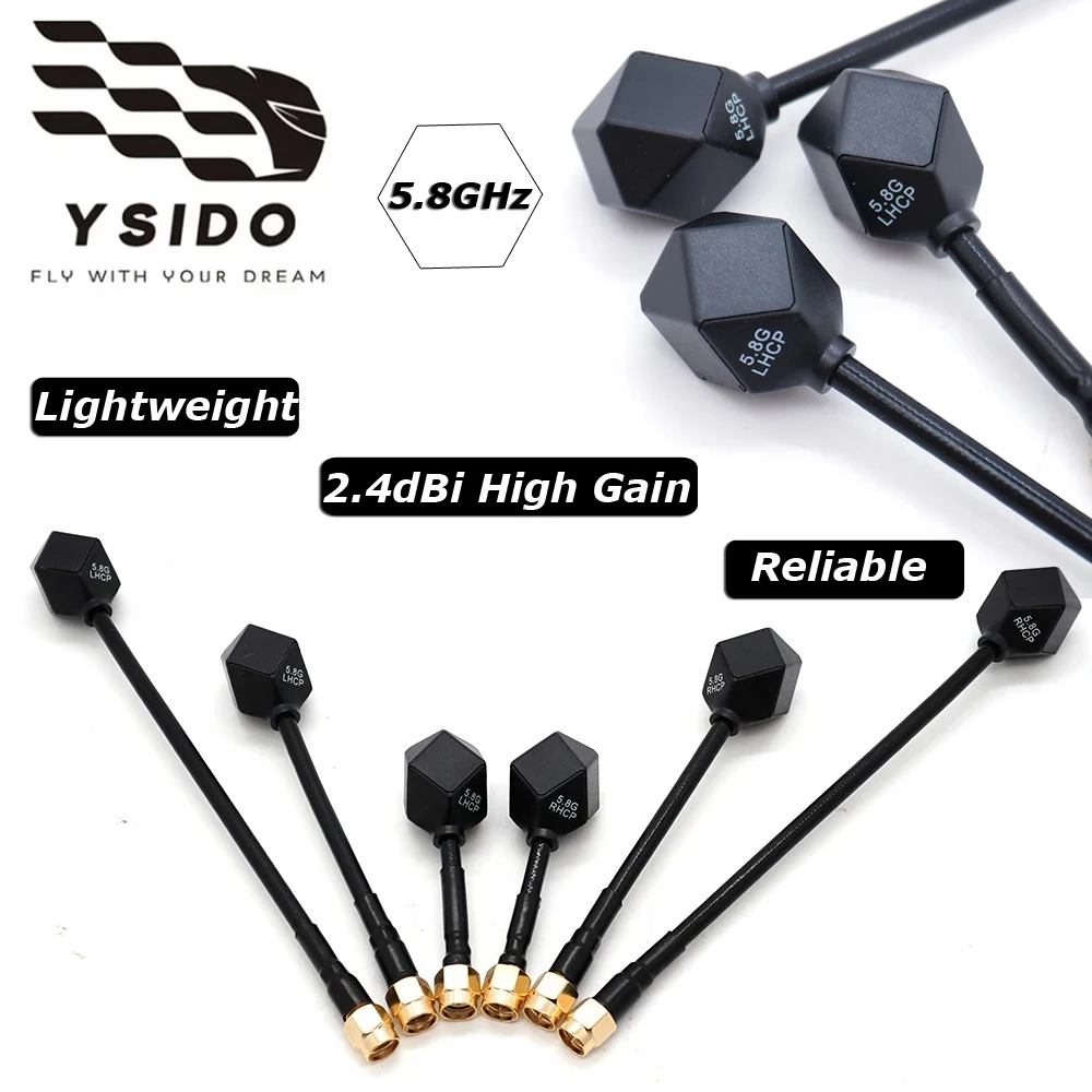RC SMA 5.8GHz 2.4dBi High Gain Antenna LHCP RP SMA / RHCP SMA 60mm/100mm/150mm Lightweight for FPV Freestyle Racing Drone Parts