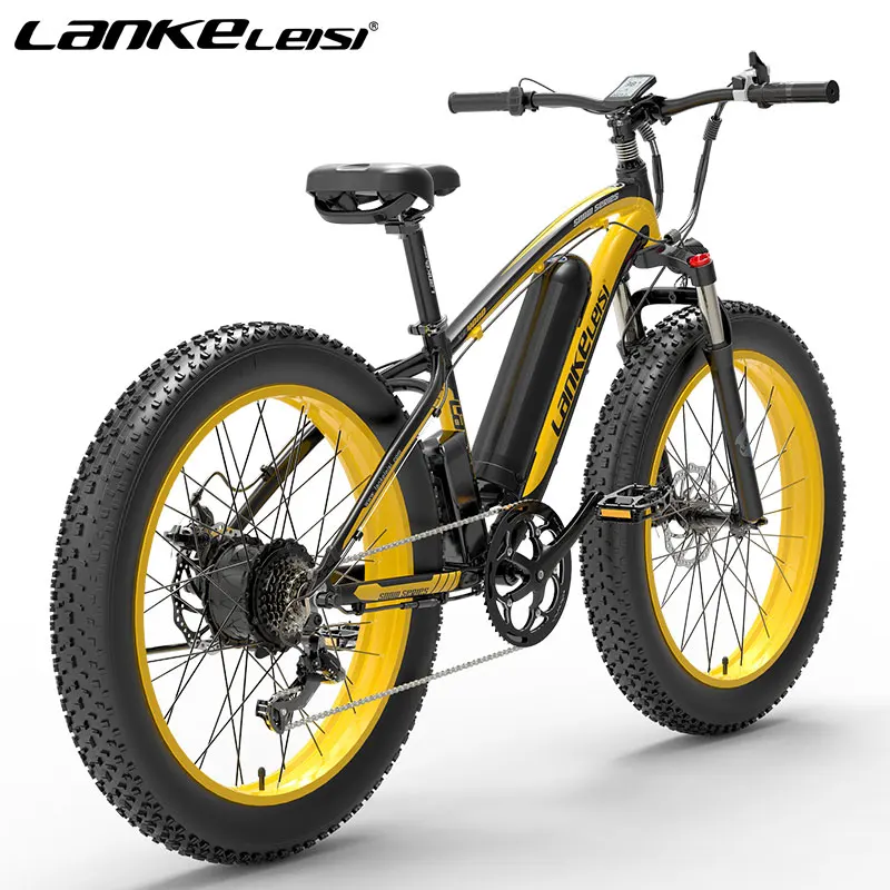 (UK US Stock) LANKELEISI XF4000 Fat Bike Electric Bicycle 48V 1000W Single Motor EBike 48V Outdoor Commute Mountain Unisex Ebike