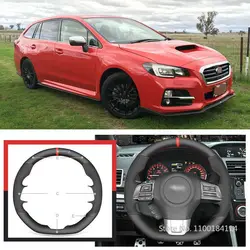 Hand Sew Black Suede Leather Car Steering Wheel Cover For Subaru WRX (STI) 2015-2019 / Levorg 2015-2019 Interior Accessories