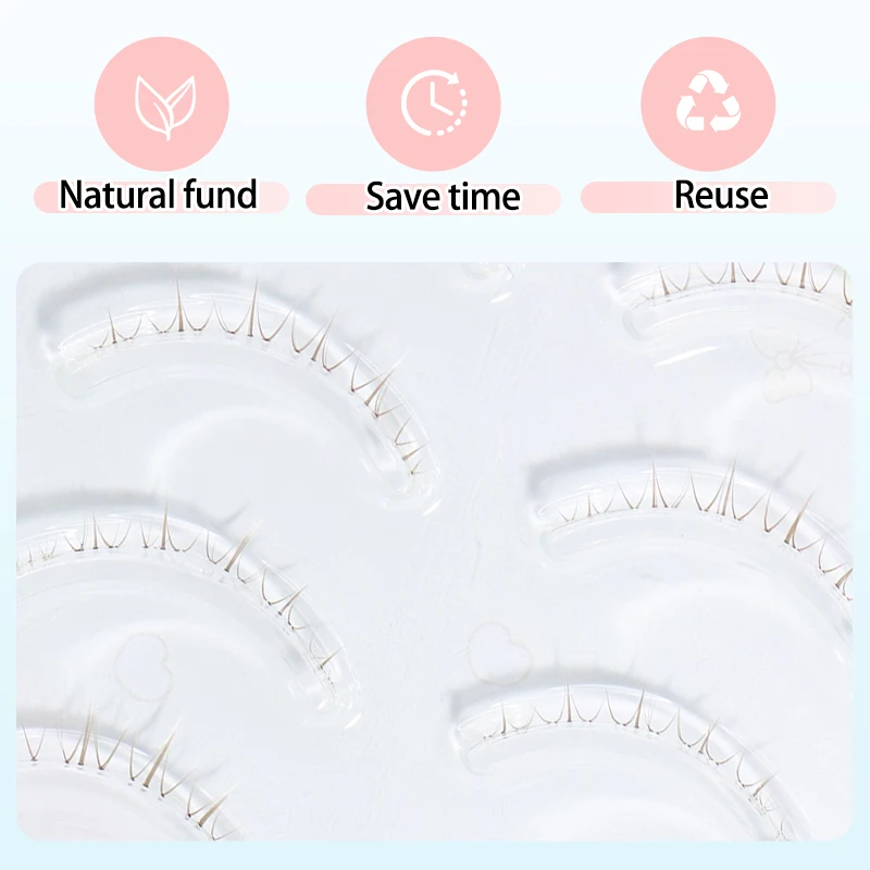 5 Pairs Manga Down False Eyelashes Wispy Soft Cluster Lashes Natural Thick Lower Eyelashes with Clear Band Korean Style Anime